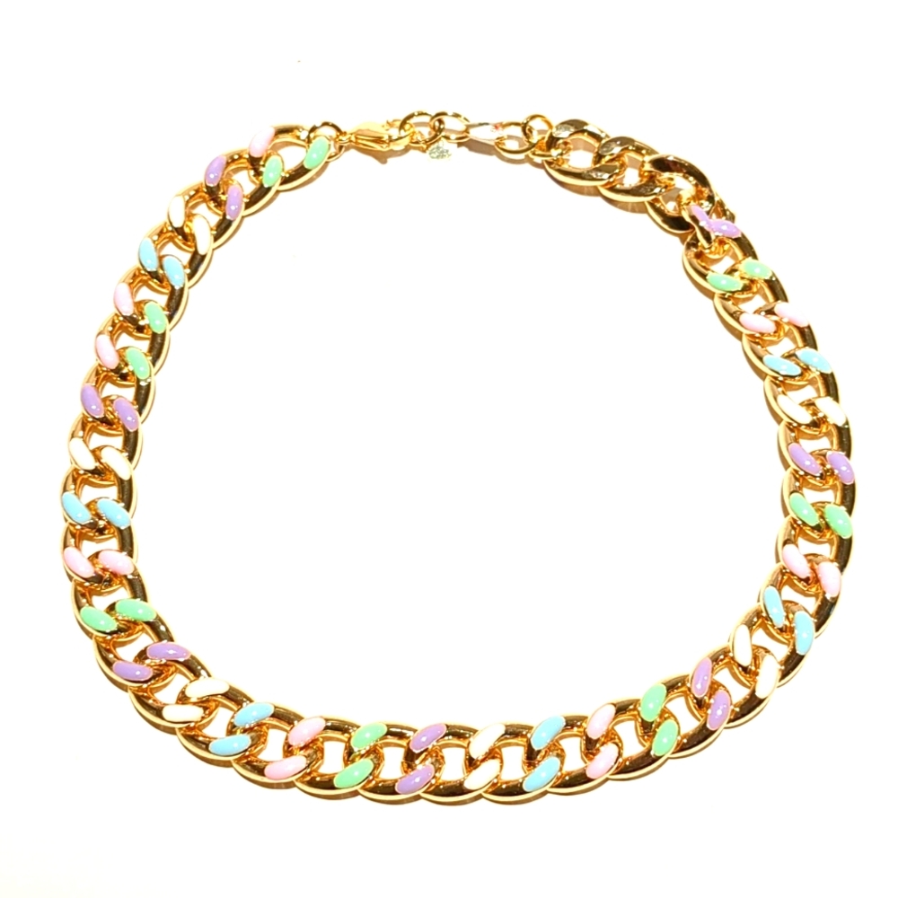 🔴3/$10 OMG Bling enamel thick chain